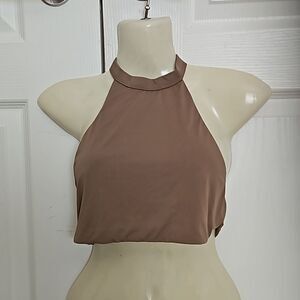 Myra Swim Women's Halter Bikini Top Medium Chocolate Brown